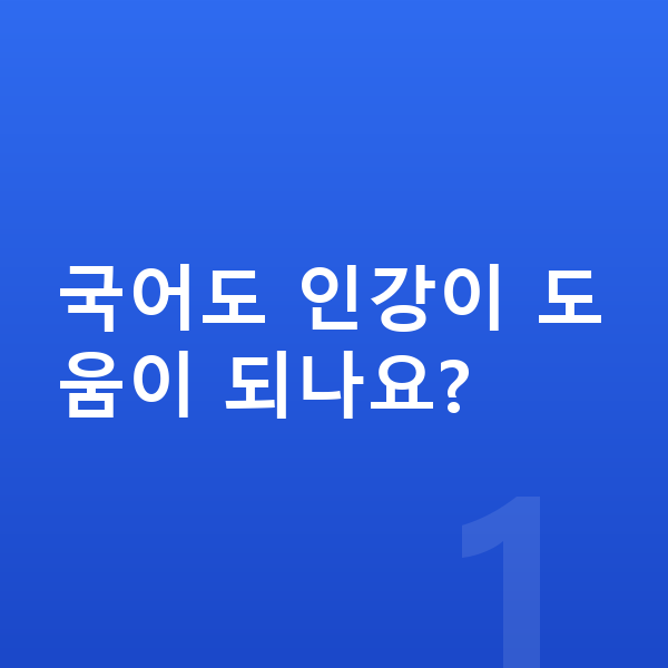 중등 국어 인강 국어도 인강이 도움이 되나요?