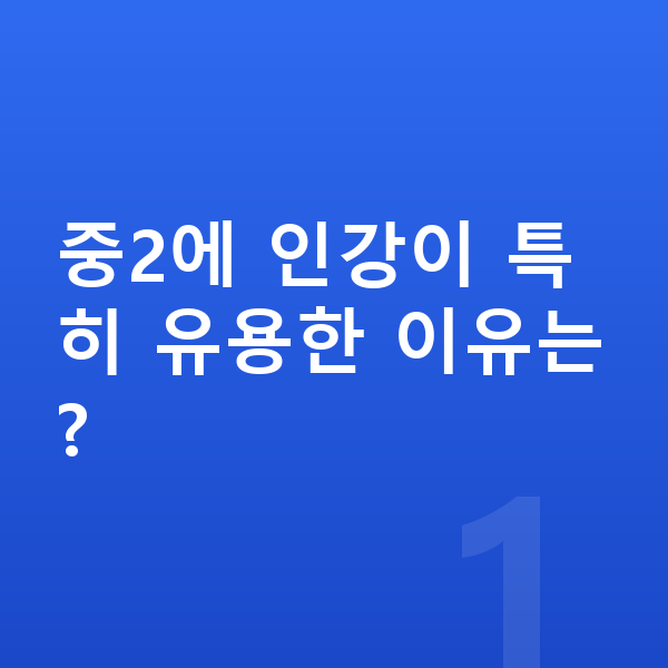 중학교 2학년 인강 중2에 인강이 특히 유용한 이유는?