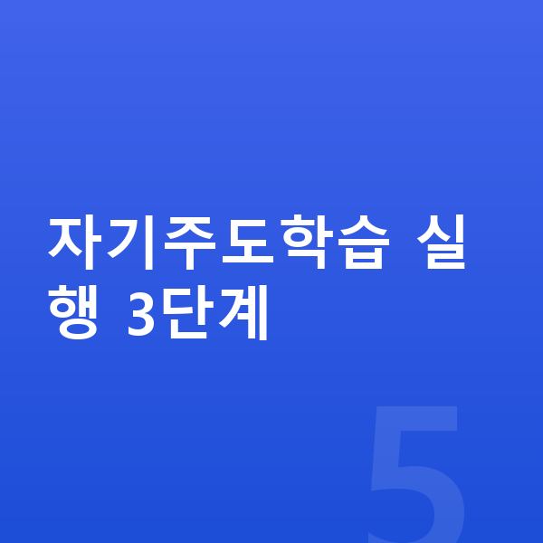 중학생 자기주도학습 자기주도학습 실행 3단계