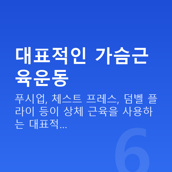 가슴근육운동 대표적인 가슴근육운동