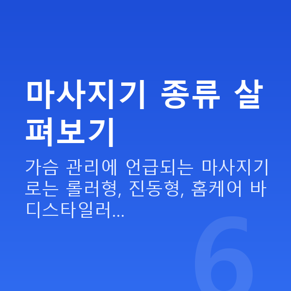 가슴마사지기 마사지기 종류 살펴보기