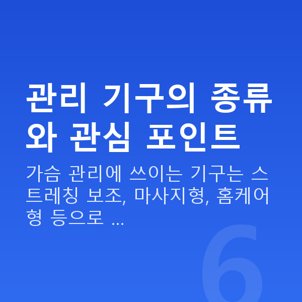 가슴커지는기구 관리 기구의 종류와 관심 포인트