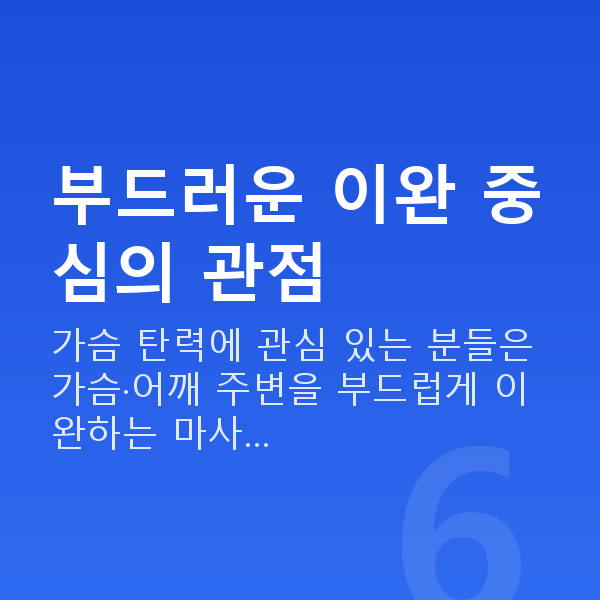 가슴탄력마사지 부드러운 이완 중심의 관점
