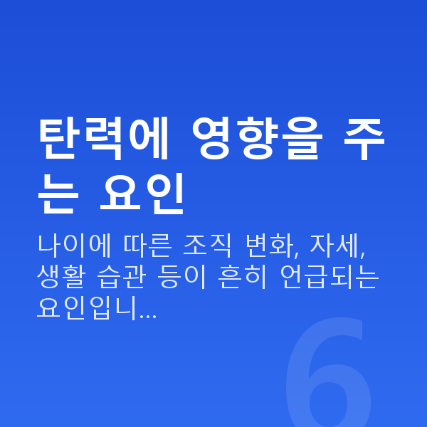 가슴탄력정보 탄력에 영향을 주는 요인