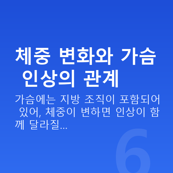 다이어트후가슴 체중 변화와 가슴 인상의 관계