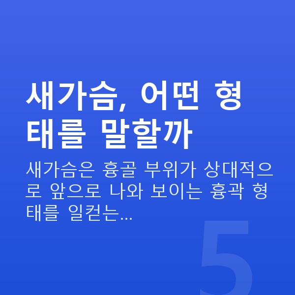 새가슴교정 새가슴, 어떤 형태를 말할까