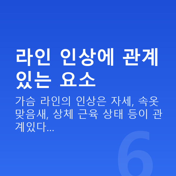 예쁜가슴 라인 인상에 관계있는 요소