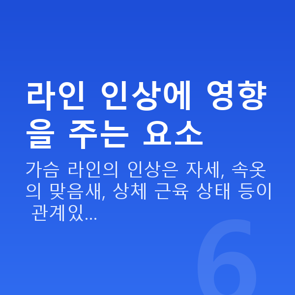 예쁜가슴모양 라인 인상에 영향을 주는 요소