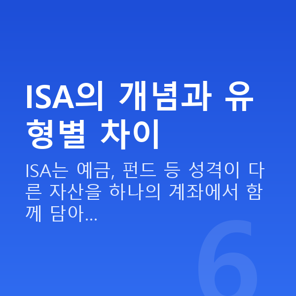 ISA ISA의 개념과 유형별 차이