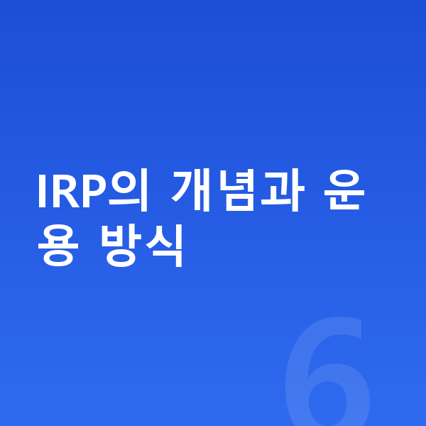 IRP IRP의 개념과 운용 방식