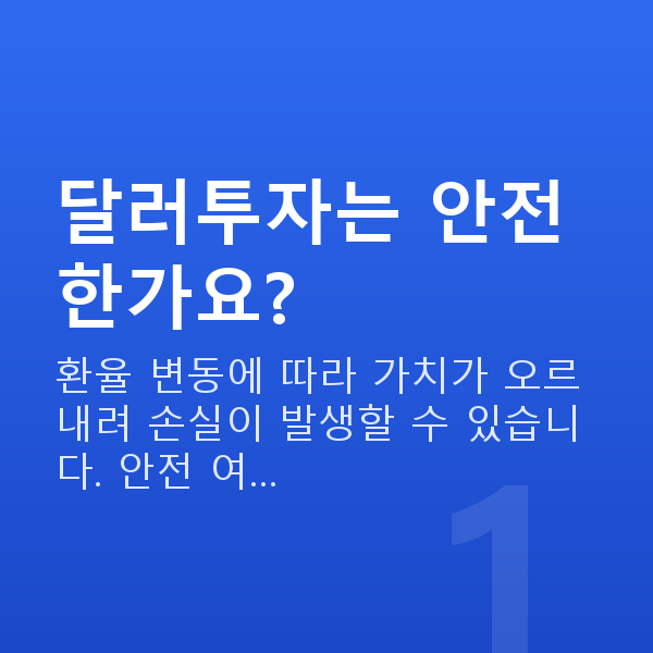 달러투자 달러투자는 안전한가요?