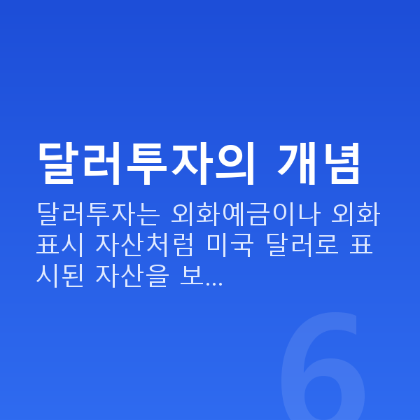 달러투자 달러투자의 개념