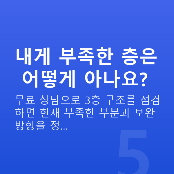 연금추천 내게 부족한 층은 어떻게 아나요?