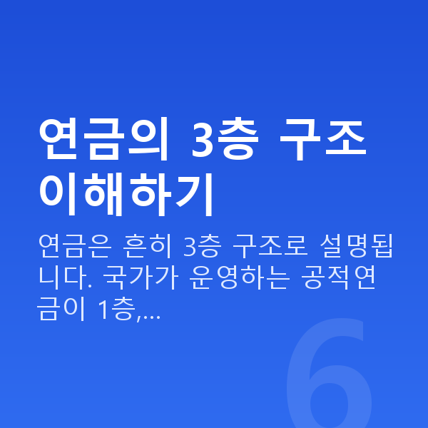 연금추천 연금의 3층 구조 이해하기
