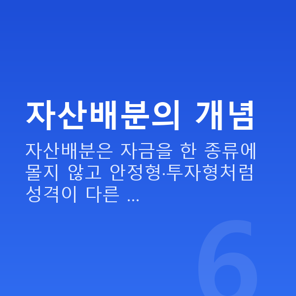 자산배분 자산배분의 개념