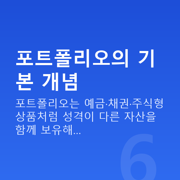 포트폴리오 포트폴리오의 기본 개념