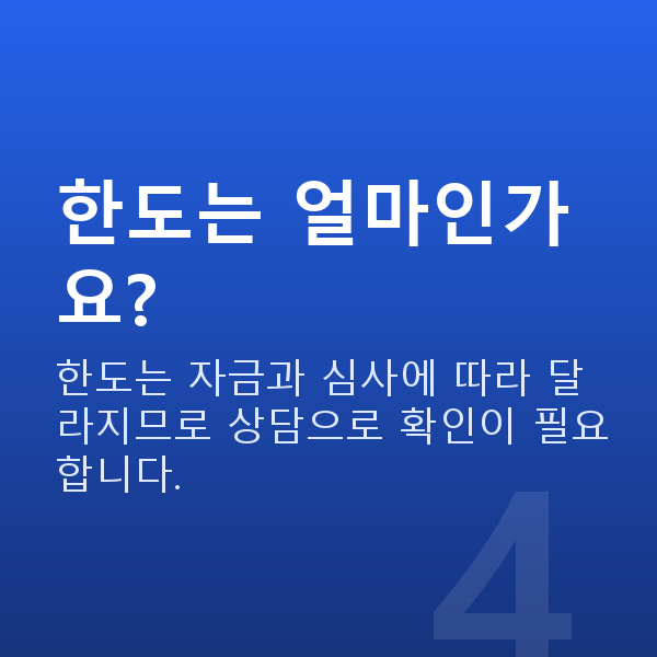 1인창업대출 한도는 얼마인가요?