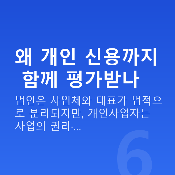 개인사업자대출 왜 개인 신용까지 함께 평가받나