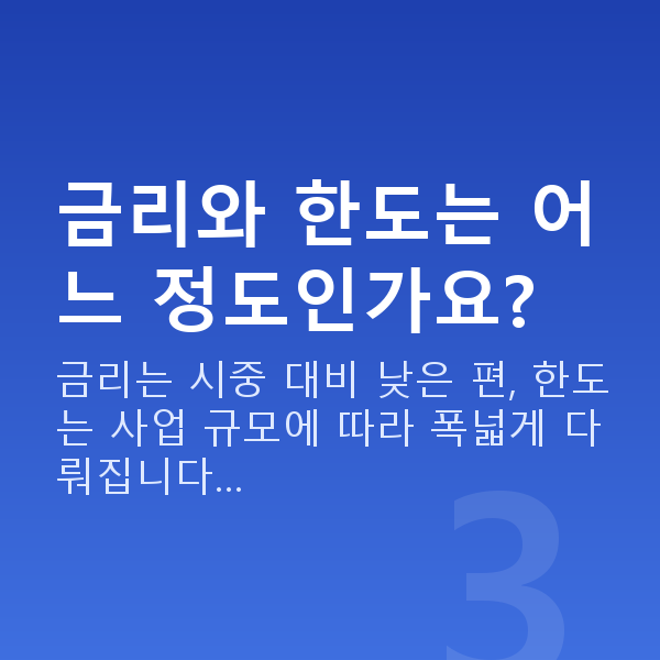 경영안정자금 금리와 한도는 어느 정도인가요?