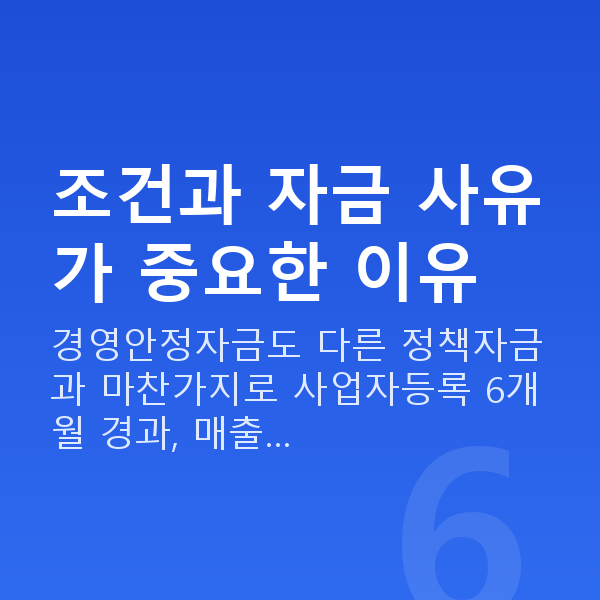 경영안정자금 조건과 자금 사유가 중요한 이유
