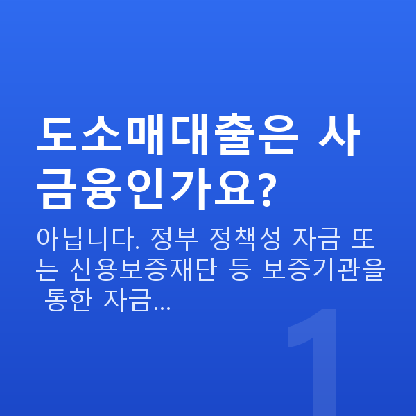 도소매대출 도소매대출은 사금융인가요?