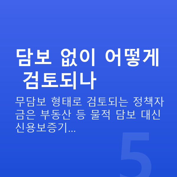 무담보대출 담보 없이 어떻게 검토되나