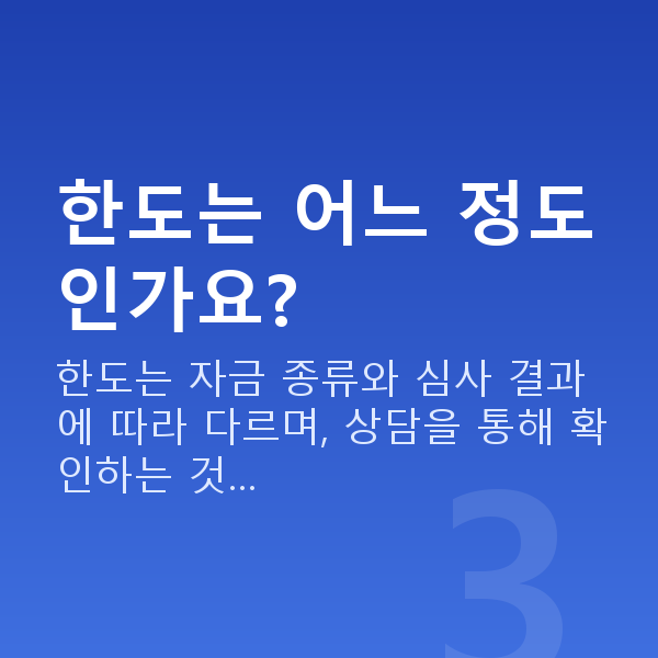 무담보정책자금 한도는 어느 정도인가요?