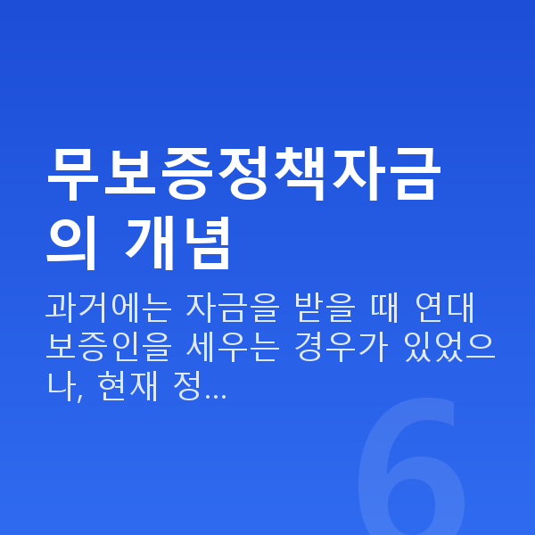 무보증정책자금 무보증정책자금의 개념