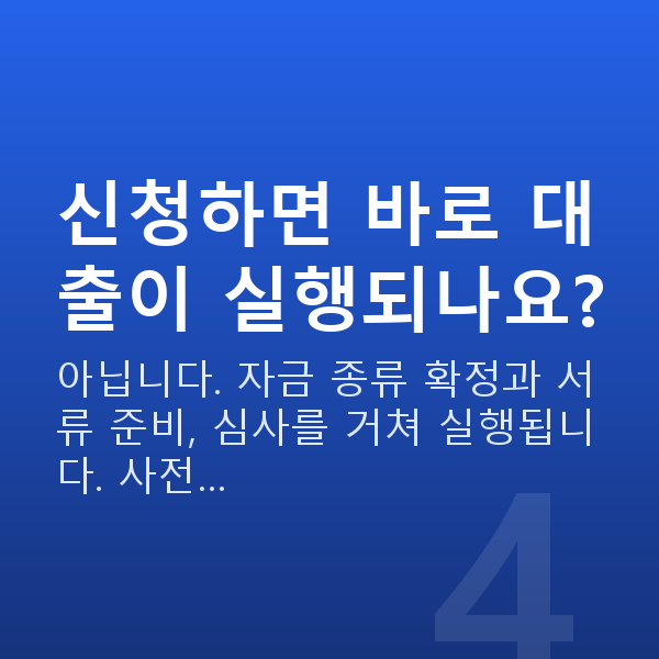 소상공인 대출 신청하면 바로 대출이 실행되나요?