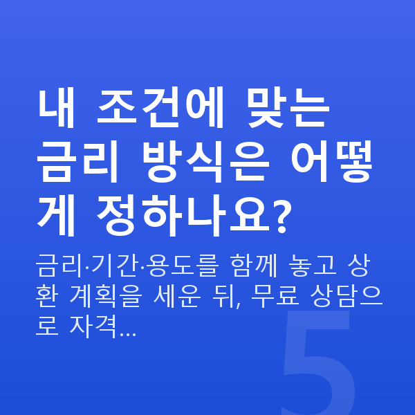 소상공인 저금리대출 내 조건에 맞는 금리 방식은 어떻게 정하나요?