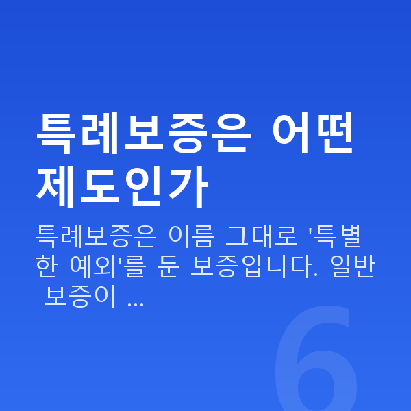 소상공인특례보증 특례보증은 어떤 제도인가