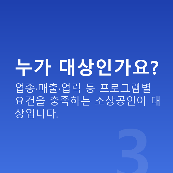 소액정책자금 누가 대상인가요?