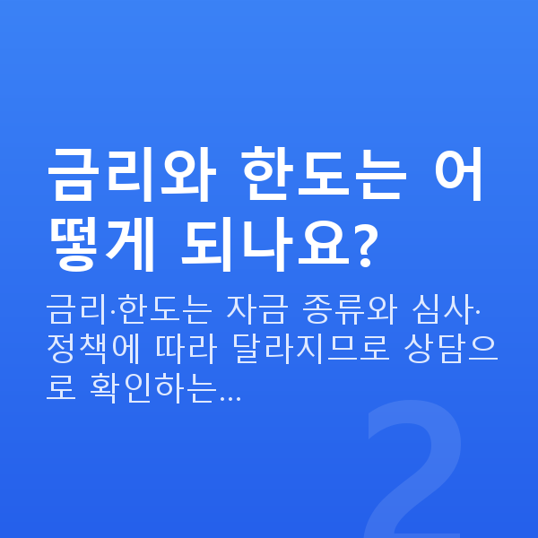 소진공정책자금 금리와 한도는 어떻게 되나요?