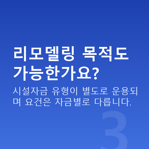 숙박업대출 리모델링 목적도 가능한가요?