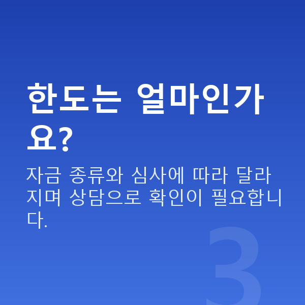 숙박업정책자금 한도는 얼마인가요?