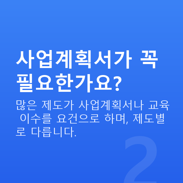 예비창업대출 사업계획서가 꼭 필요한가요?
