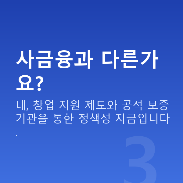 예비창업대출 사금융과 다른가요?