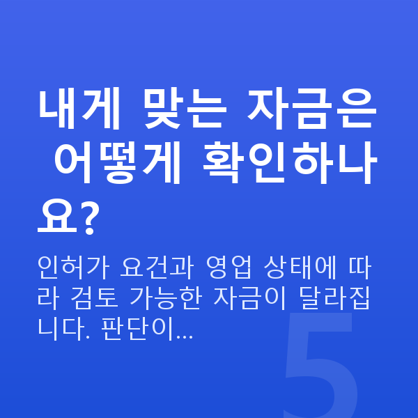 외식업정책자금 내게 맞는 자금은 어떻게 확인하나요?
