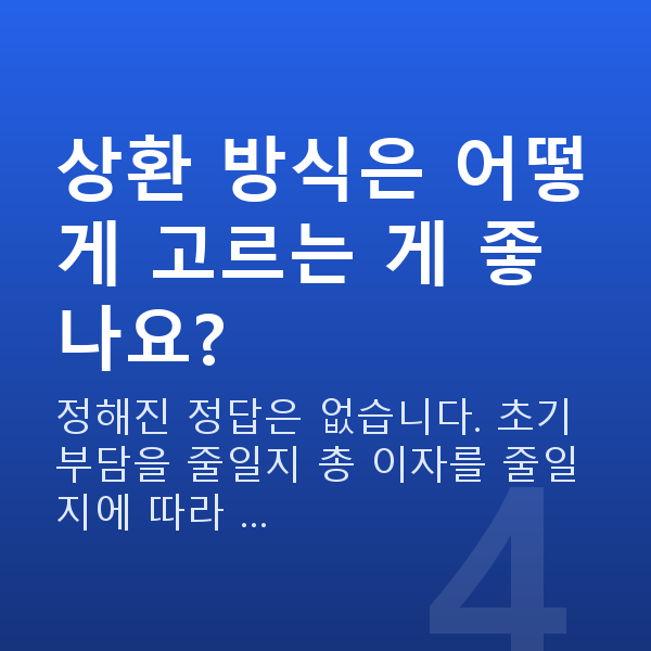 자영업자대출 상환 방식은 어떻게 고르는 게 좋나요?