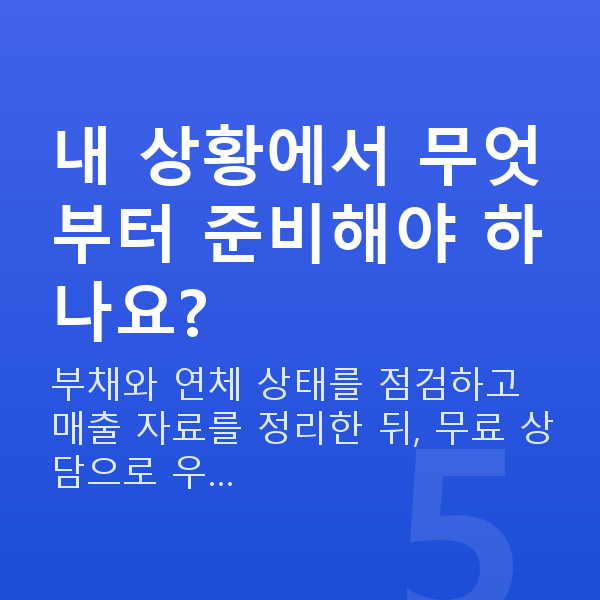 저신용 소상공인대출 내 상황에서 무엇부터 준비해야 하나요?