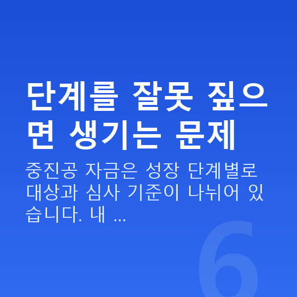 중소벤처기업진흥공단 단계를 잘못 짚으면 생기는 문제