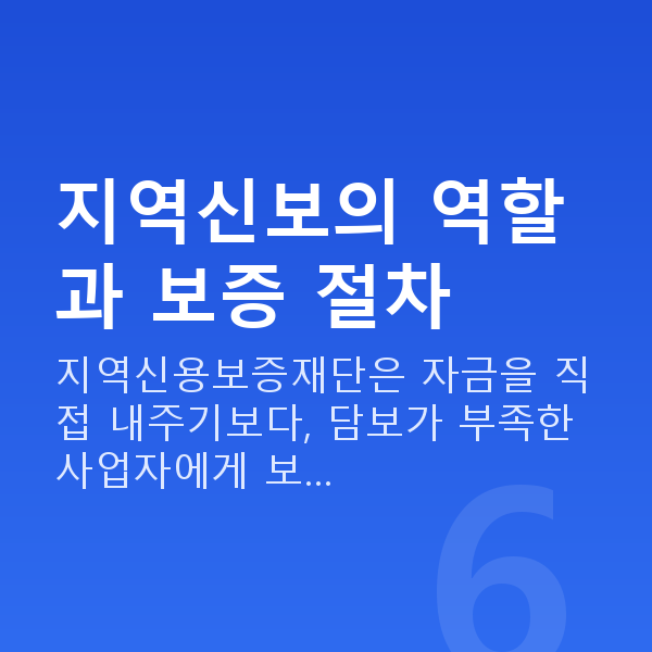 지역신용보증재단 지역신보의 역할과 보증 절차