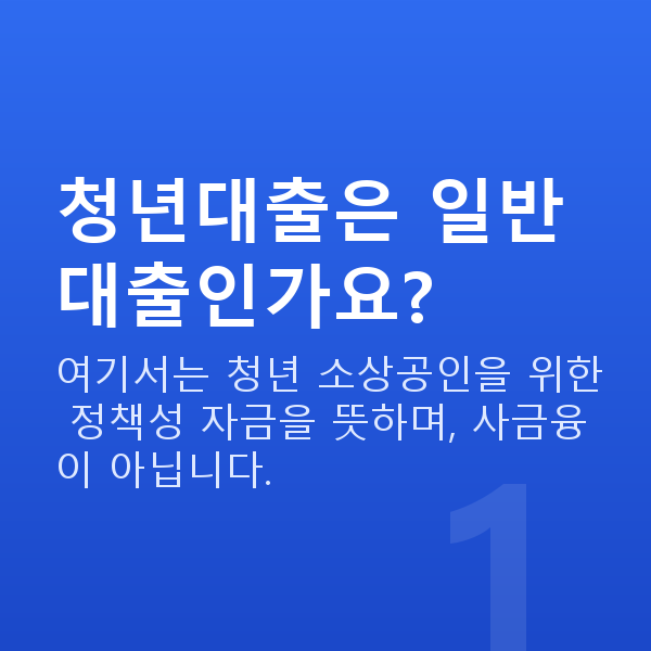 청년대출 청년대출은 일반 대출인가요?