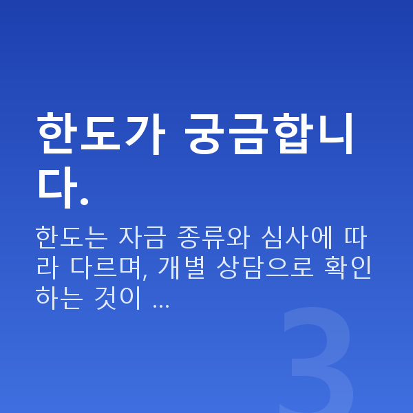 카페정책자금 한도가 궁금합니다.
