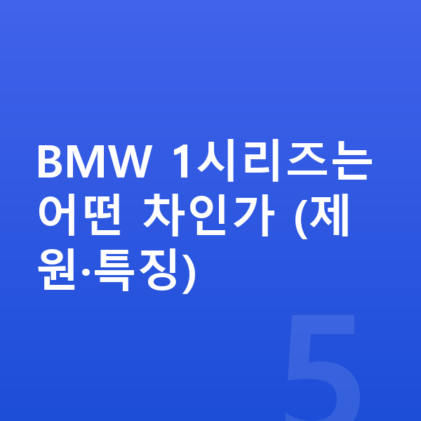 BMW 1시리즈 리스 BMW 1시리즈는 어떤 차인가 (제원·특징)