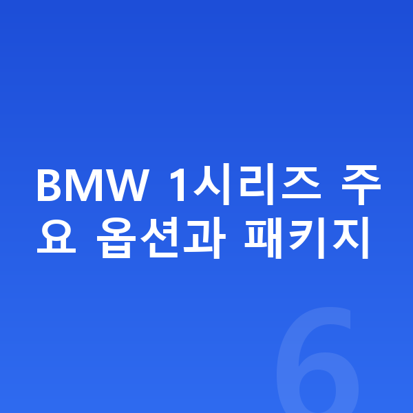 BMW 1시리즈 옵션 BMW 1시리즈 주요 옵션과 패키지