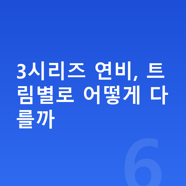 BMW 3시리즈 연비 3시리즈 연비, 트림별로 어떻게 다를까