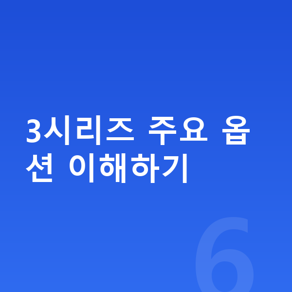 BMW 3시리즈 옵션 3시리즈 주요 옵션 이해하기