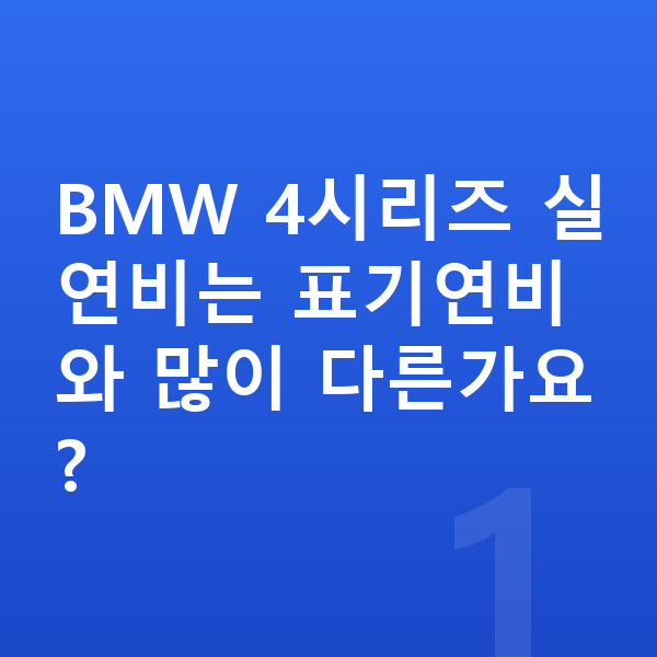 BMW 4시리즈 연비 BMW 4시리즈 실연비는 표기연비와 많이 다른가요?
