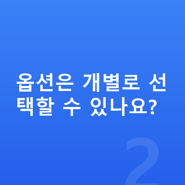 BMW 4시리즈 옵션 옵션은 개별로 선택할 수 있나요?